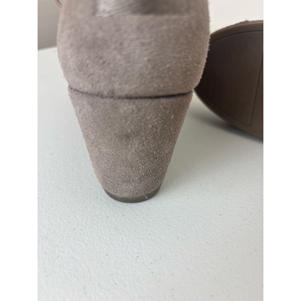 Tom’s Taupe Suede Leather Desert Wedge Ankle Boots Size 9.5 - Picture 8 of 10